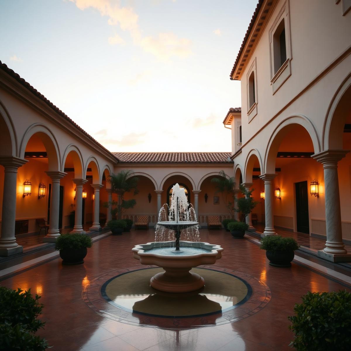 Bela Encosta courtyard with fountain